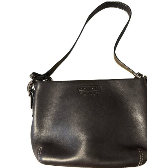 Vtg Coach Demi Sufflette Black Pebbled Leather Pouch Shoulder Bag Purse Mini - Picture 1 of 7
